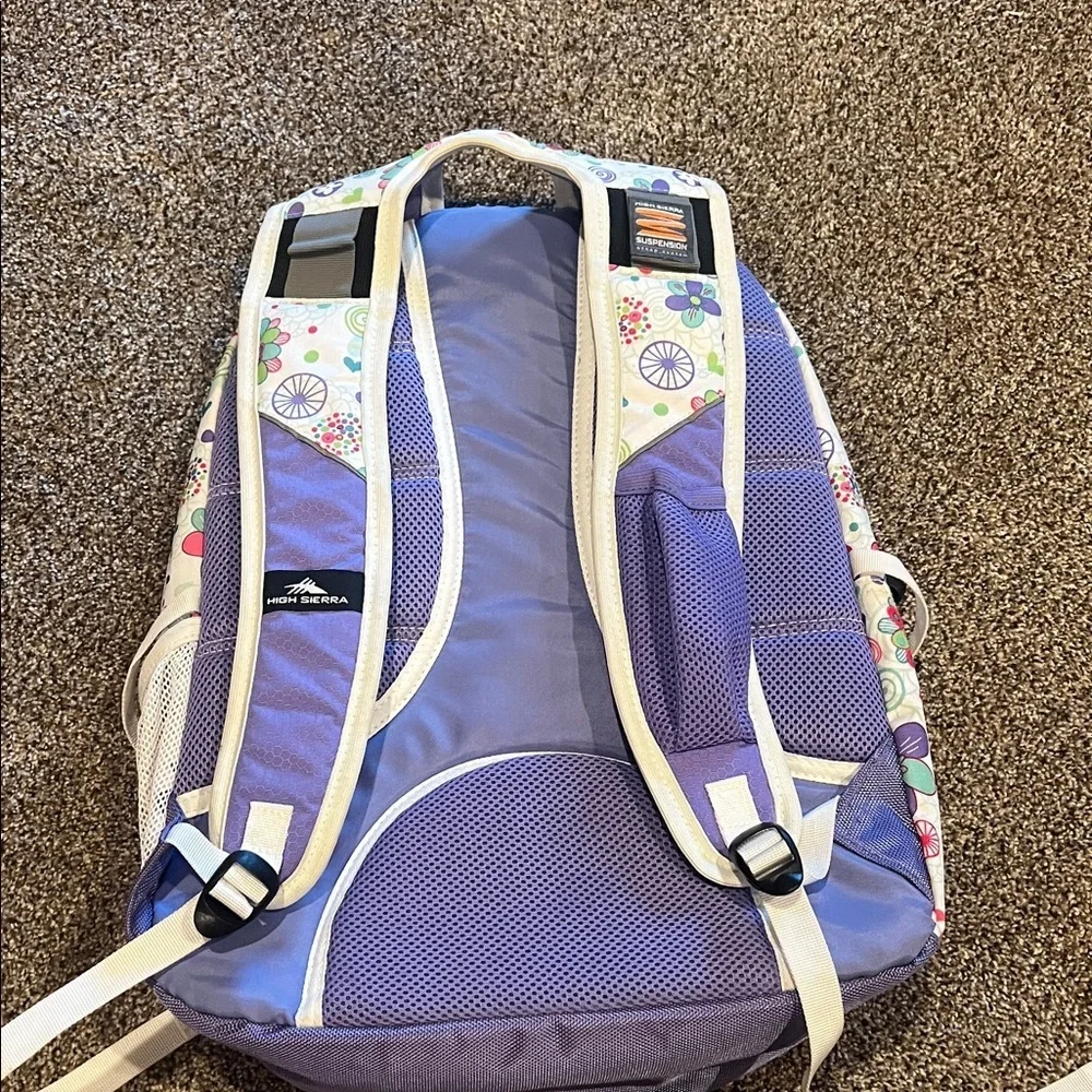 High Sierra Kids Backpack - Purple and Cream Floral - Picture 2 of 8